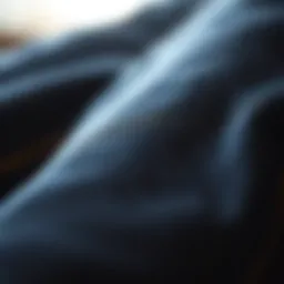 Close-up of black denim texture showcasing quality