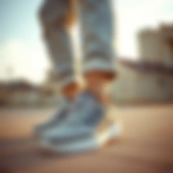 Fashionable outfit paired with Adidas slip-on shoes