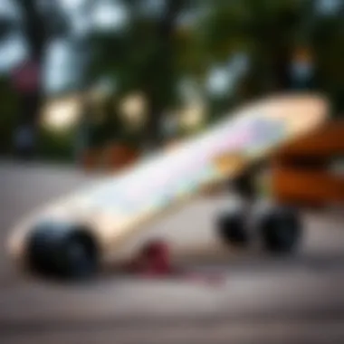 Aesthetic Appeal of the Arbor Whiskey Recruit Showcasing the Arbor Whiskey Recruit skateboard's sleek design and vibrant graphics.