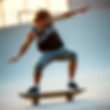 Athletic individual wearing a tank top while skateboarding