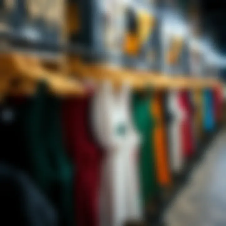 Stylish tank tops displayed on a rack