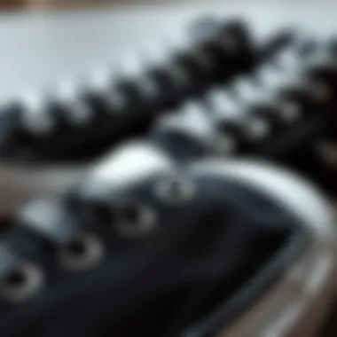 Textured Surface of Black Chuck Taylors Close-up of the textured surface of black Chuck Taylors