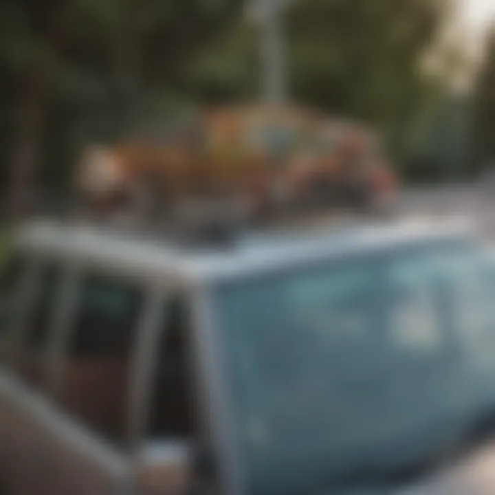 A well-designed skateboard rack mounted on a car roof