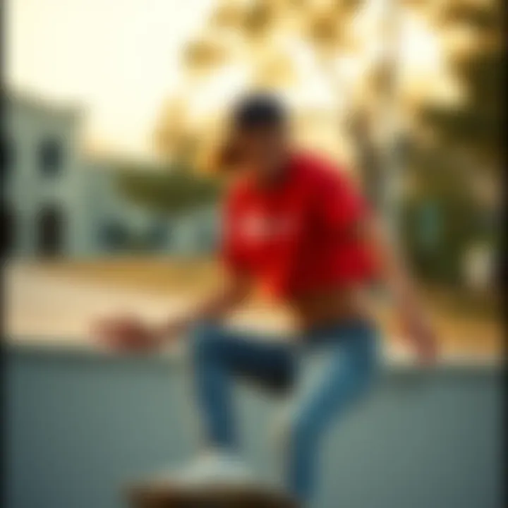 Champion Heritage Crop Top in Action Skater showcasing Champion Heritage Crop Top