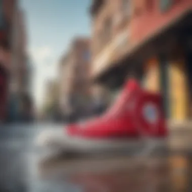 A Chuck Taylor All Star Terrain sneaker in a vibrant urban setting, reflecting its cultural relevance.