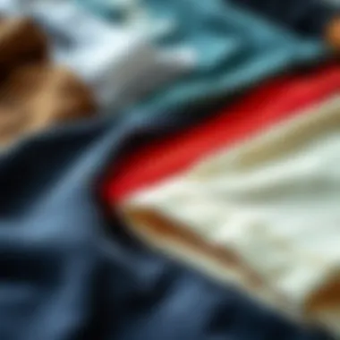 Diverse Textures of Tee Shorts Fabrics Close-up of various tee short fabrics showcasing texture