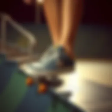Functionality in Action: Court Graffik Shoes Skateboarder demonstrating the functionality of Court Graffik shoes on the ramp
