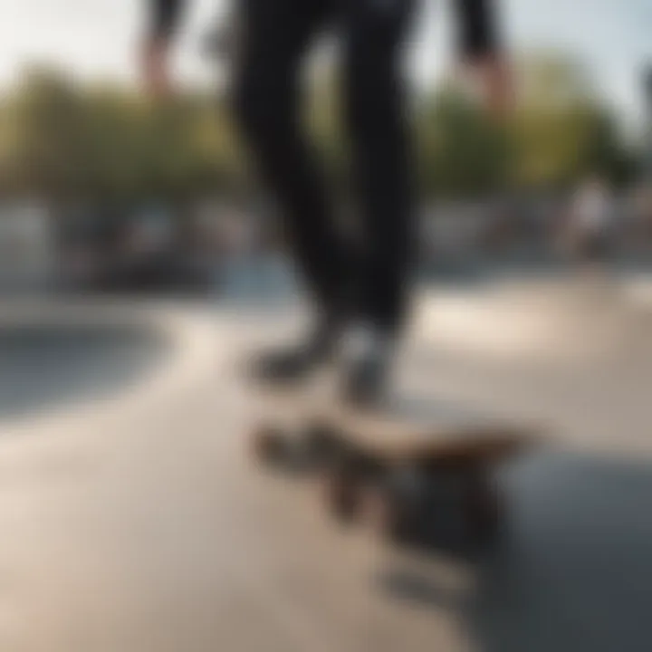 Skaters performing tricks with the Creature VX Board at a skate park.