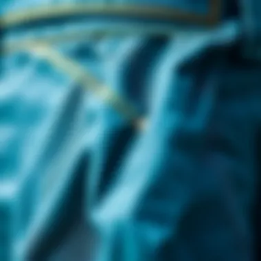 Close-up of denim texture on vintage low rise jeans