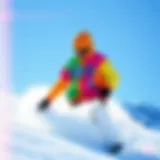 Vibrant Dope Snow sweatshirt in action on a snowy slope showcasing its design