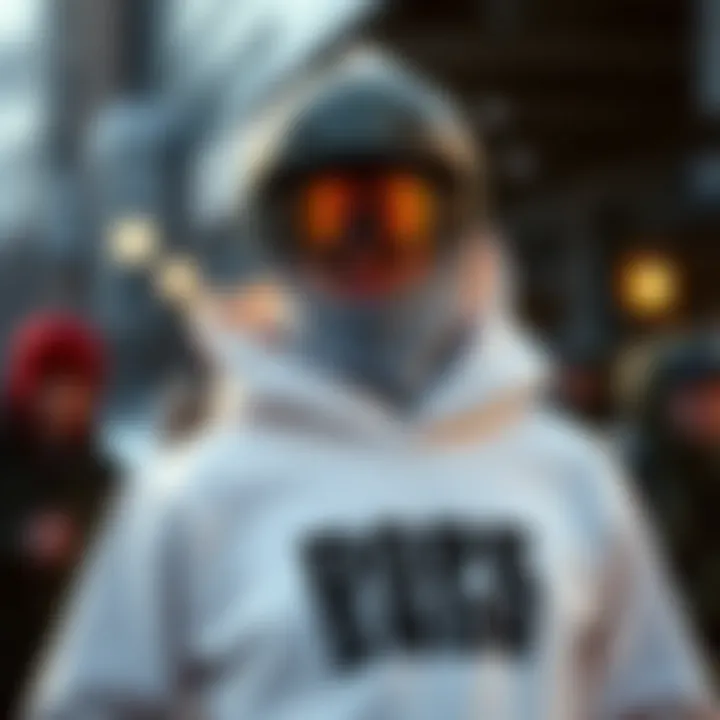 Winter sports enthusiast wearing a Dope Snow sweatshirt on a chilly day