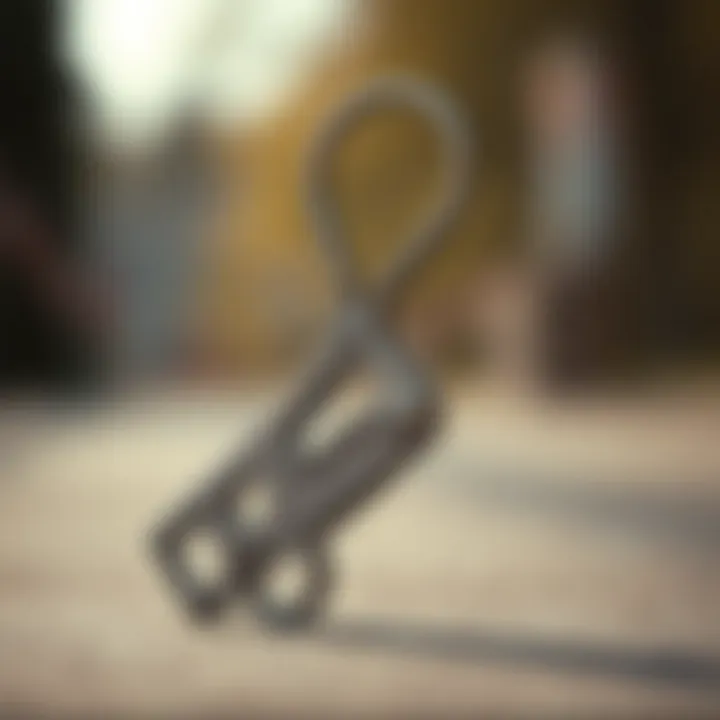 Compact and Innovative Design of Skate Tool Keychain A sleek skate tool keychain design showcasing its compact features.