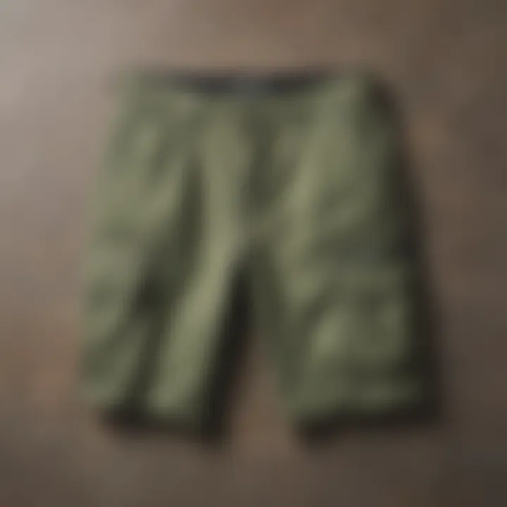 An array of cargo shorts in various colors and patterns.