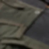 A close-up view of cargo shorts highlighting the pockets and stitching.