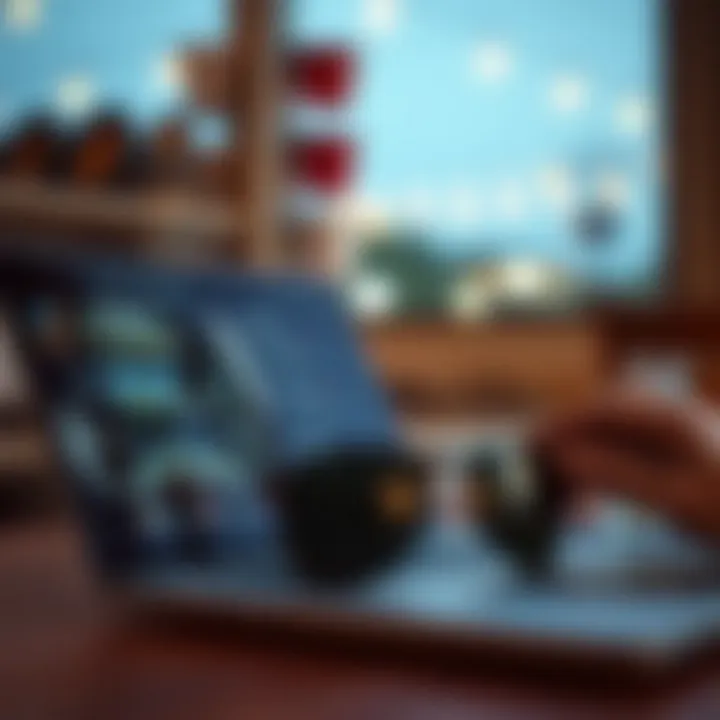 Online shopping for sunglasses on a laptop