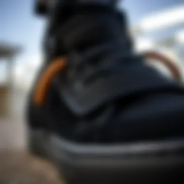 Quality Materials in Footwear Design Detailed view of the materials used in all black velcro shoes