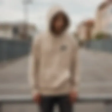 Stylish beige Nike hoodie paired with trendy skate shoes