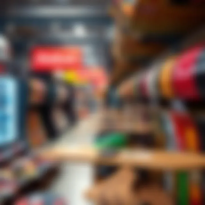 Variety of skateboards in a larger retail chain