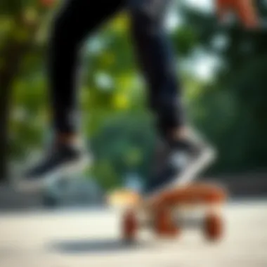 Skateboarder performing a trick while wearing black DC shoes