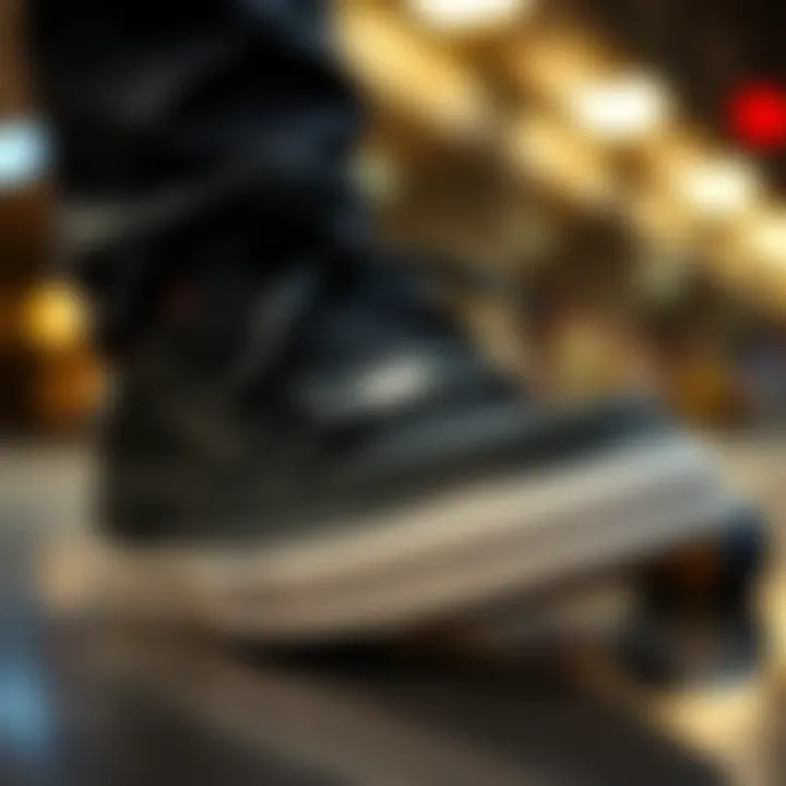 Stylish black DC shoes designed for skateboarding