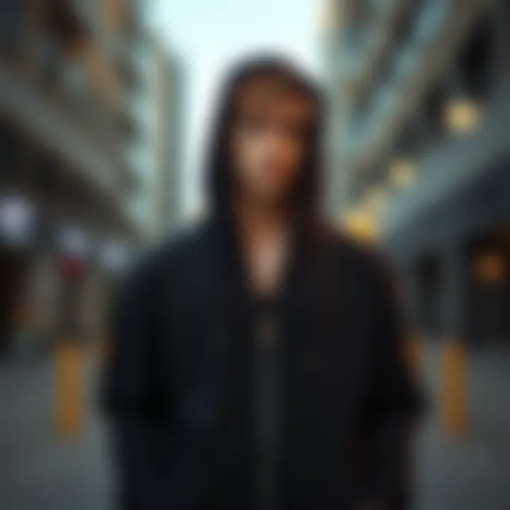 Creative styling ideas featuring a black full zip up hoodie paired with streetwear