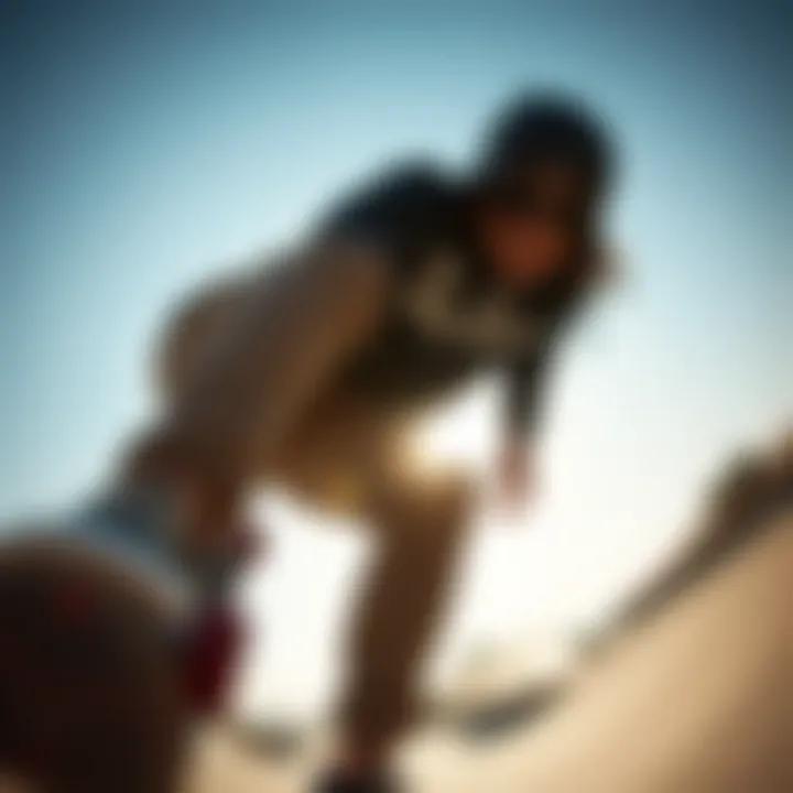 Skateboarder in Motion with Ray-Bans Skateboarder wearing black on black Ray-Bans while performing a trick