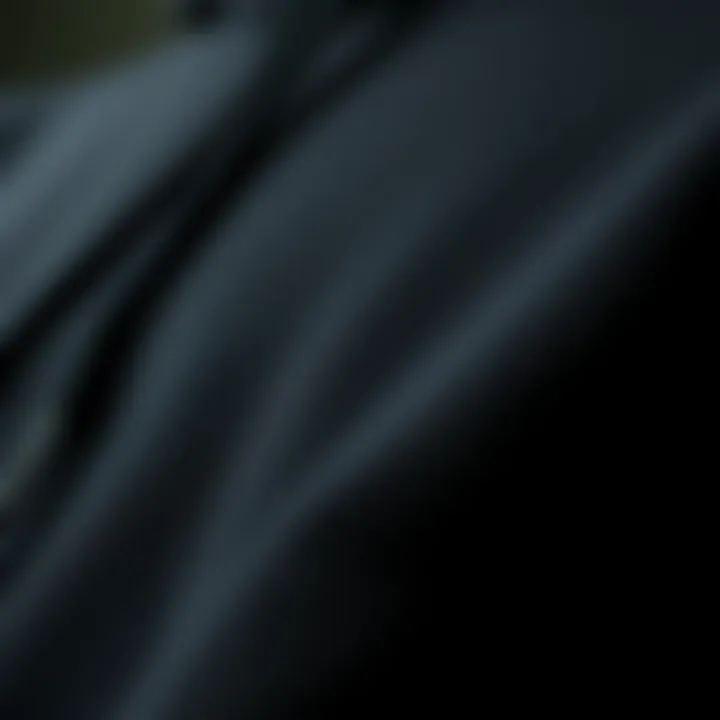 Close-up of fabric texture of a black sleeveless hoodie