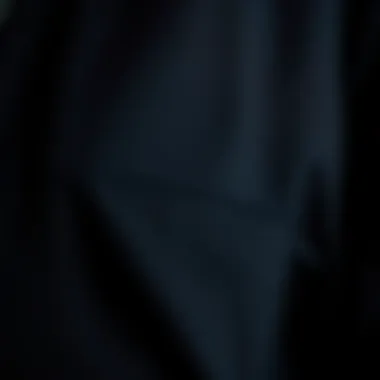 A close-up view of the black tech jacket's fabric showcasing its durability and texture.