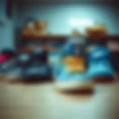 A stylish collection of various blue skating shoe models displayed for comparison