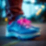 Showcasing the unique design of blue skating shoes highlighting vibrant colors and modern aesthetics