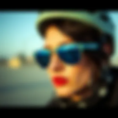 Fashionable pairings of blue Ray-Bans with skate gear