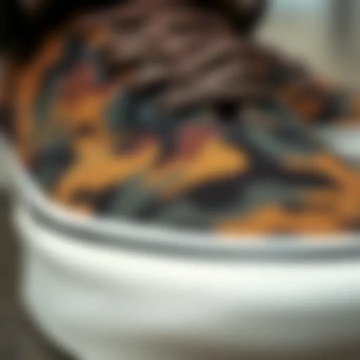 Close-up of Camo Vans Material and Design