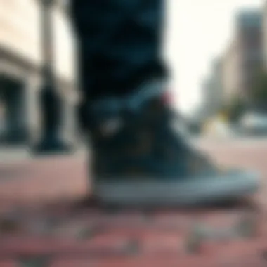 Stylish Camo Vans Sneakers on Urban Street