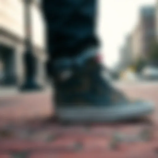 Stylish Camo Vans Sneakers on Urban Street