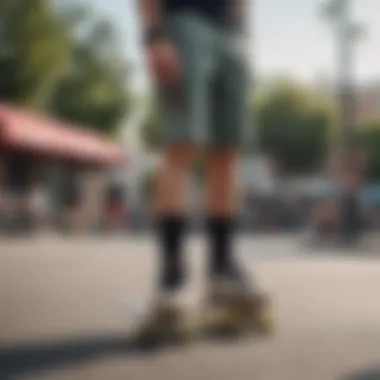 Accessorizing Champion Shorts: A Modern Take Trendy accessories complementing Champion shorts in an urban setting
