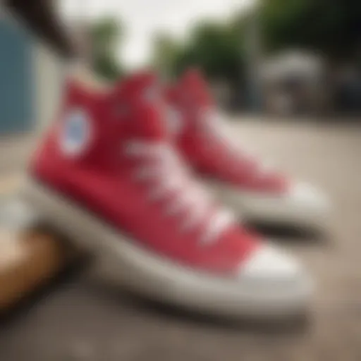 Classic Converse Chuck Taylor sneakers on a skateboard