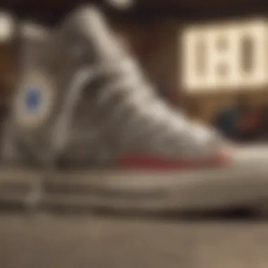 Close-up of Converse Chuck Taylor detailing and design