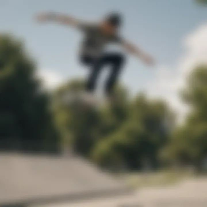 Group skateboarding in a park emphasizing community engagement