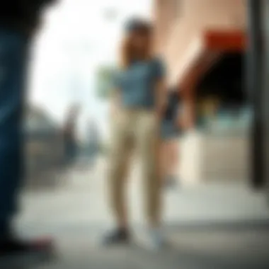 A fashionable setting illustrating the versatility of cargo pants across different styles.