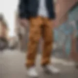 Stylish Dickies tapered cargo pants showcased in an urban setting