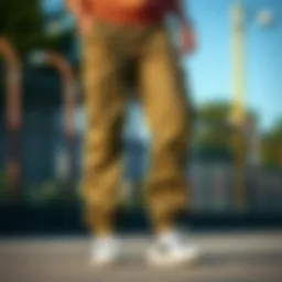 Stylish double knee cargo pants showcasing their unique design and functionality