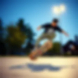 Dynamic skateboarding action showcasing Emerica style.