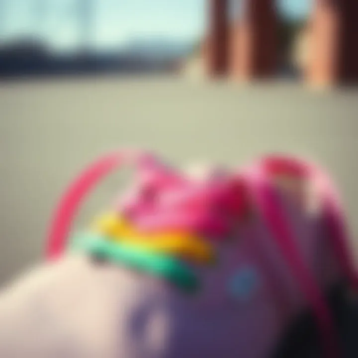 Colorful shoelaces for skate shoes