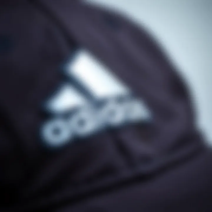 Close-up of Adidas cap materials, showcasing the texture and quality of the fabric.