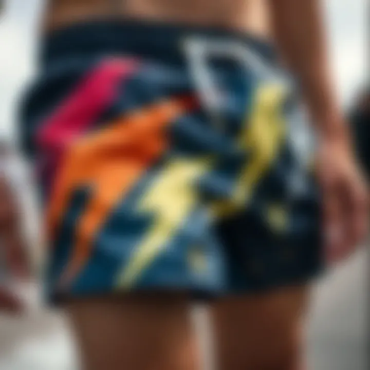 Close-Up of Drawstring Feature Close-up of drawstring feature in skate shorts