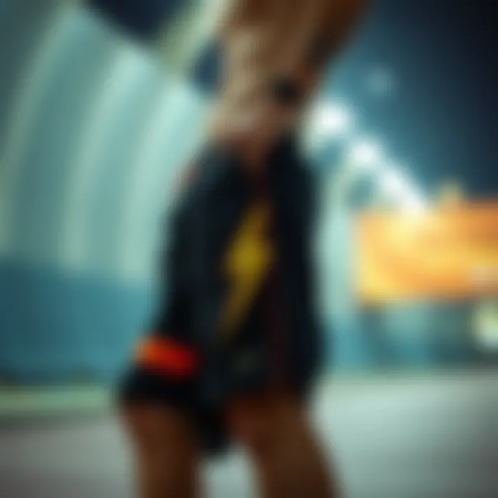 Stylish Pairing with Skate Gear Stylish pairing of lightning shorts with skate gear