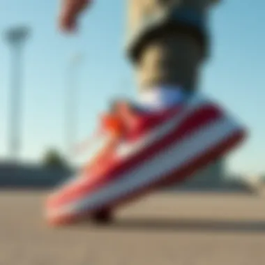 Skateboarder wearing Hot Wheels sneakers in action