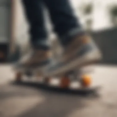 Close-up of high-quality skate shoes emphasizing durability