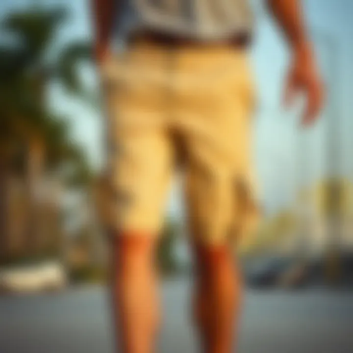 Eco-friendly materials for chino khaki shorts
