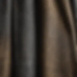 Close-up of unique fabric textures in oversized pants